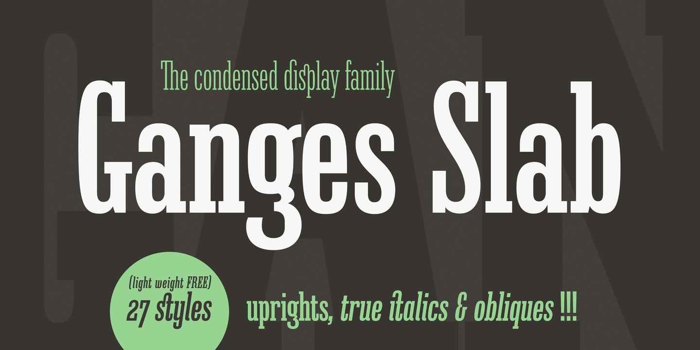 Beispiel einer Ganges Slab Black Italic-Schriftart